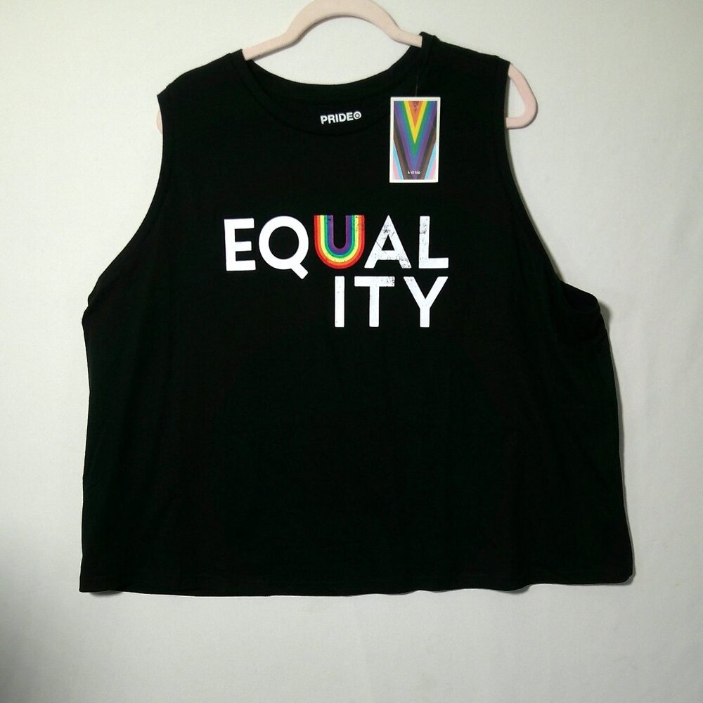 Pride EQUALITY Tank Top Muscle Tee Rainbow LGBTQ Crewneck Unisex Size 2X PLUS